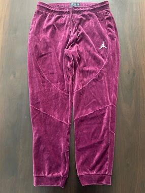 SOLD Y2K Air Jordan Flight Velour Jogger Sweatpants l Burgundy Womens size XL